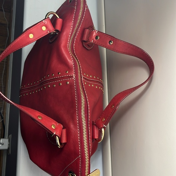Michael - Michael Kors Red Leather Astor Large EUC - Picture 3 of 5